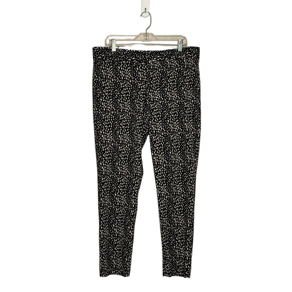 Banana Republic The Sloan fit black cream print straight legs pants size 14 - Picture 12 of 12